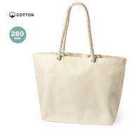 BORSA IN COTONE CON MANICI IN CORDA